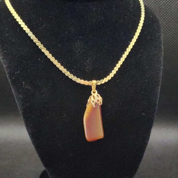 Vintage 1960s 18k Gold Filled Pendant Necklace. 16" NOS Hand Polished & Mounted - Picture 5 of 5